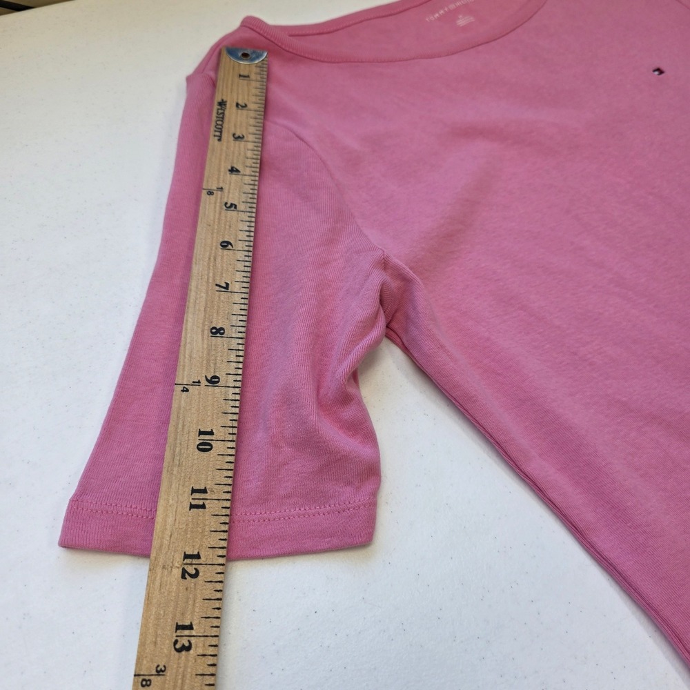 Tommy Hilfiger Pink Cotton Scoop Neck Short Sleeve Tee Shirt Womens Med Coastal - Picture 8 of 8